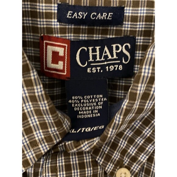 Chaps Easy Care button down Plaid shirt size XL long sleeve - Picture 5 of 9